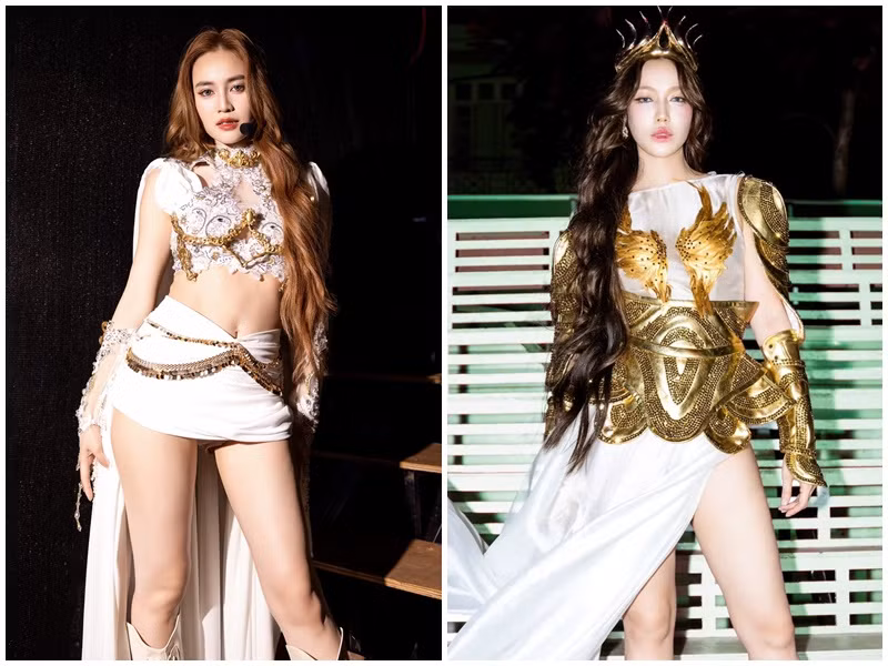 Diệu Nhi và Lan Ngọc đều thử sức ca hát. Ảnh: FB Lan Ngọc, Diệu Nhi.