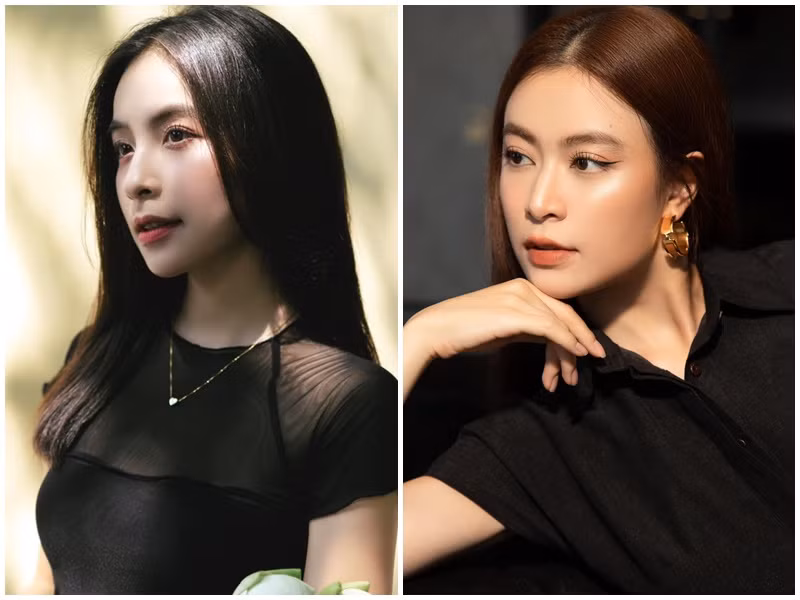 "Họ nói tôi giống Hoàng Thùy Linh tôi cũng vui vì tôi thích nổi tiếng mà. Nói vui vậy thôi, với bất cứ một công việc nào, tôi sẽ cố gắng để mình cho một cái “chất” riêng không lẫn vào đâu được. Tôi là Trần Vân chứ không phải là ai khác", nữ diễn viên trải lòng. Ảnh: FB Trần Vân, Hoàng Thùy Linh.