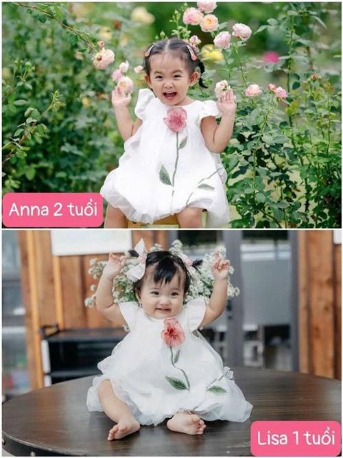Bé Lisa thường xuyên diện lại đồ của chị gái.