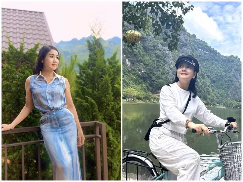 Không ít lần, 2 nữ nghệ sĩ diện trang phục trẻ trung, "hack tuổi". Ảnh: FB Thu Hà, Thu Quế.