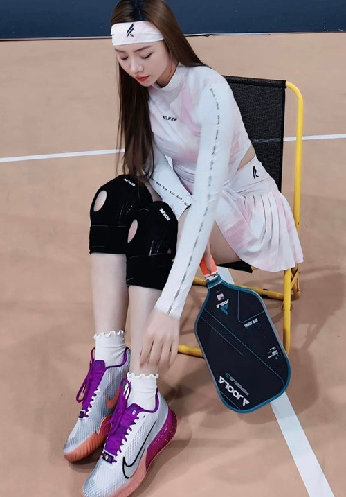 Nhan sắc nữ diễn viên phim Hướng dương ngược nắng trên sân pickleball luôn gây chú ý. Ảnh: FB Quỳnh Kool.