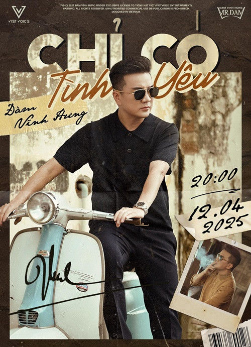 Ngày 12/4, sau 9 tháng thực hiện lệnh cấm hát của Sở Văn hóa Thể thao TP HCM vì ồn ào trang phục năm 2024, Đàm Vĩnh Hưng tung MV mang tên Chỉ có tình yêu. Ảnh: FB Đàm Vĩnh Hưng.