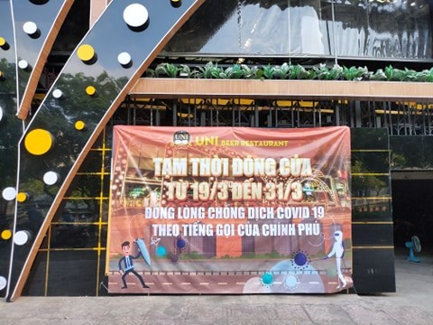 Ngoài những nơi đóng cửa sau chỉ thị của TP HCM là ngày 24/3, nhưng trước đó có một số nhà hàng đã thông báo tạm thời đóng cửa từ 19/3.