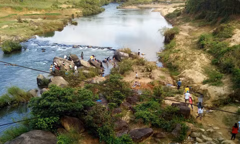 Người dân hiếu kỳ đi xem đá 'nở hoa'