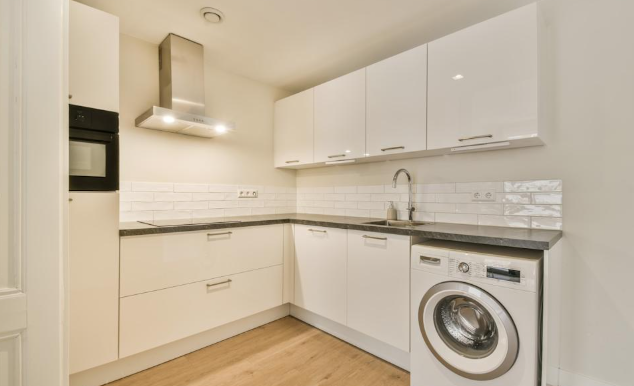 Bạn có thể thấy máy giặt và máy sấy đặt trong bếp. Ảnh: GI.