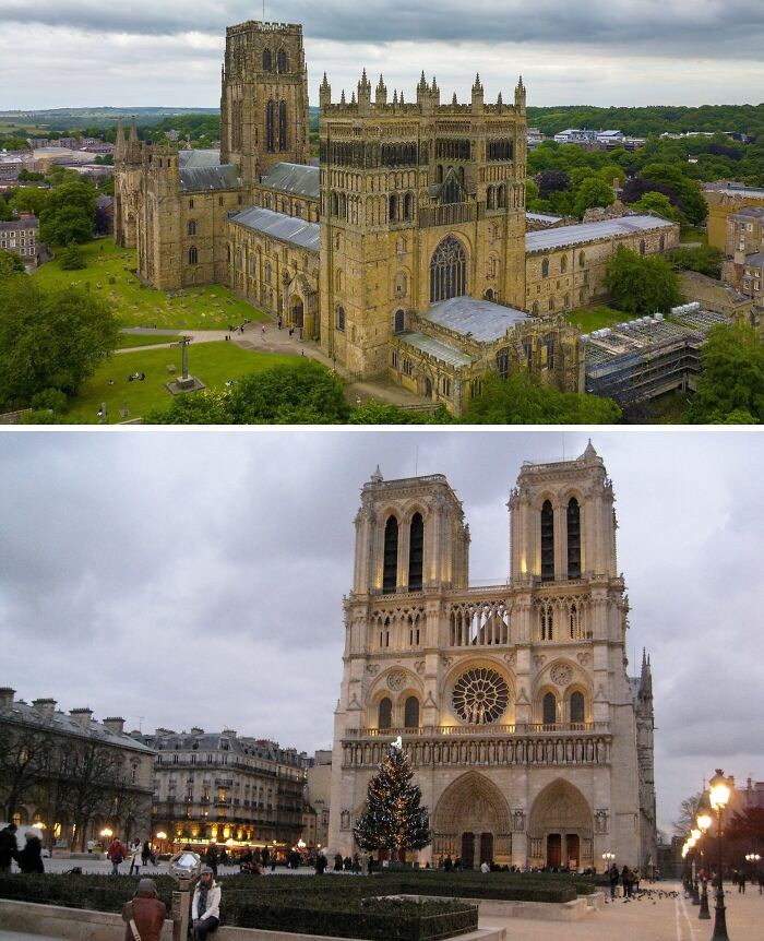 Nhà thờ Durham ở Anh và Nhà thờ Đức Bà Paris ở Pháp.