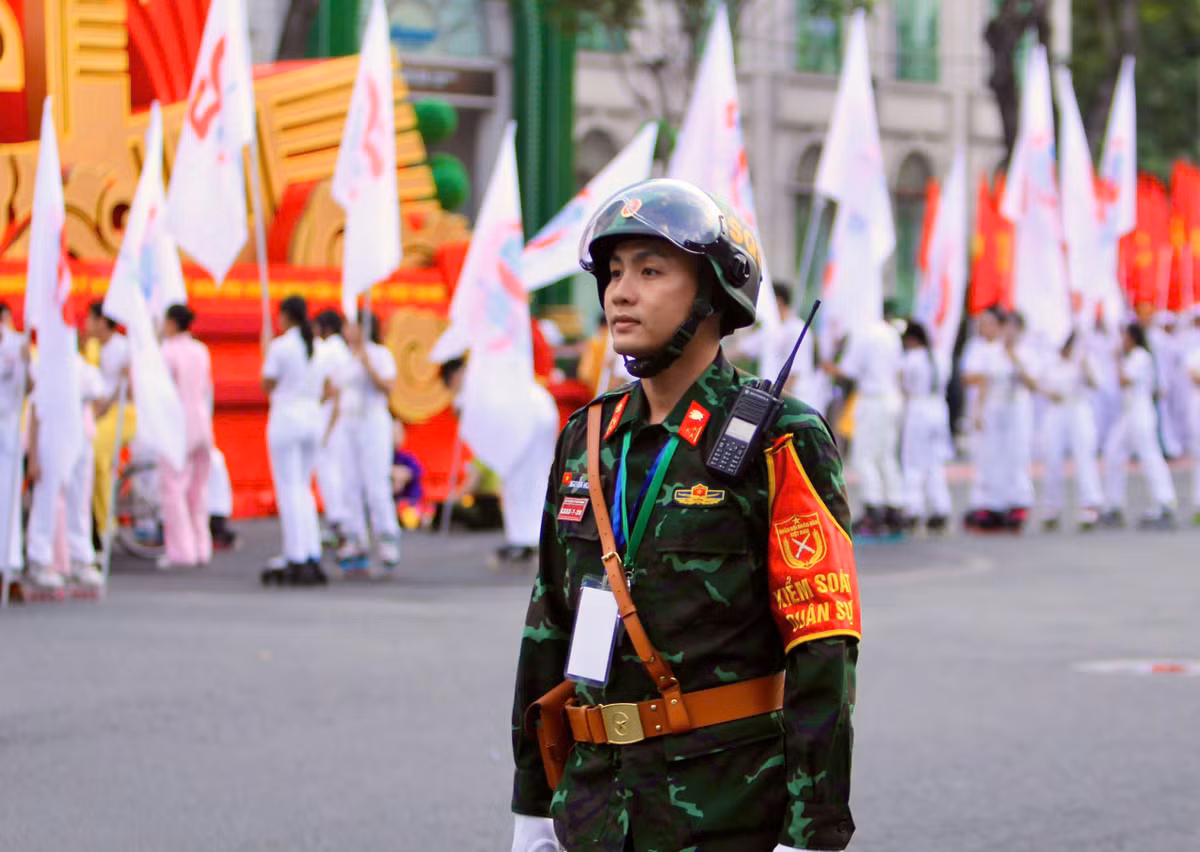 An ninh luôn được thắt chặt trong buổi tổng duyệt sáng nay.