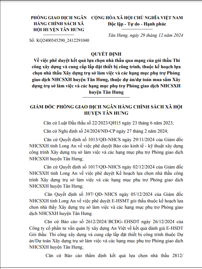 Long An: Lâm Phát ICPD và Ngô Gia Thịnh "ngược dòng" thắng gói thầu gần 8 tỷ Long An: Lam Phat ICPD va Ngo Gia Thinh