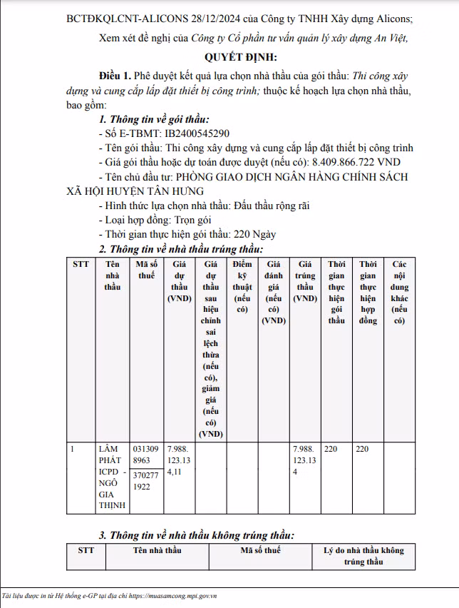 Long An: Lam Phat ICPD va Ngo Gia Thinh 
