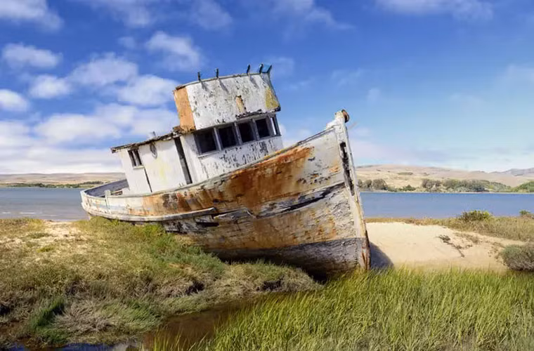 Một con tàu đắm ở bờ biển quốc gia Point Reyes tại Inverness, California, Mỹ. Đây cũng là nơi có hơn 50 con tàu bị mất tích trên biển.