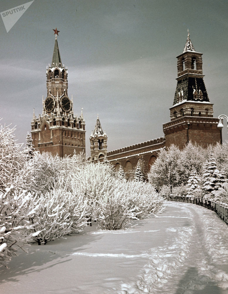 Điện Kremlin, một biểu tượng của Moscow, vào mùa đông.