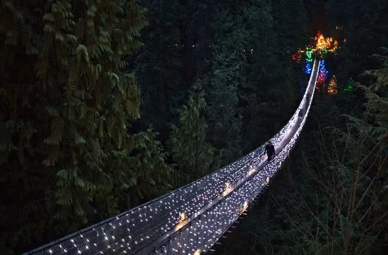 Ẩn mình trong một khu rừng ở Canada, cầu treo Capilano Suspension ở Bắc Vancouver, British Columbia là một trong những địa điểm hoàn hảo nhất cho những người thích tìm cảm giác mạnh. Cầu được xây vào năm 1889, dài 134m.