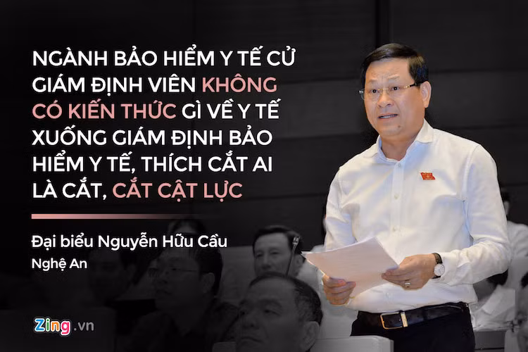Chưa hài lòng đại biểu Phạm Khánh Phong Lan, đại biểu Nguyễn Hữu Cầu phản bác bằng những ví dụ thực tế của hoạt động bảo hiểm. "Bảo hiểm xã hội nên xem lại trách nhiệm của mình, không nên đổ hết lỗi cho người dân và ngành y tế ", đại biểu Phong Lan nói.