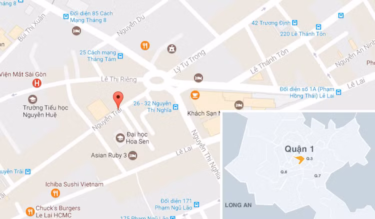 Xe bánh mì nhỏ nằm khuất trong con hẻm 39 Nguyễn Trãi (phường Bến Thành, quận 1, TP.HCM). Ảnh: Chụp màn hình.