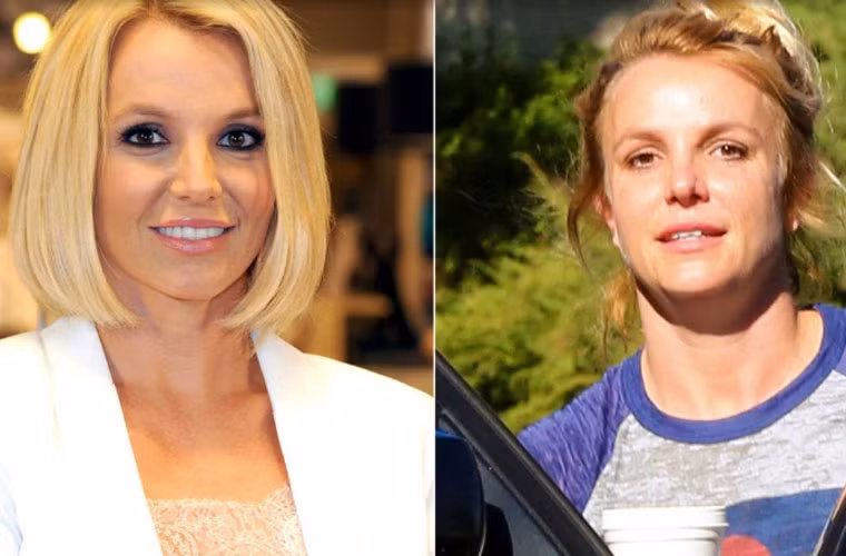 Britney Spears là hai con người khác hẳn khi trang điểm và để mặt mộc. Ảnh: AKM-GSI