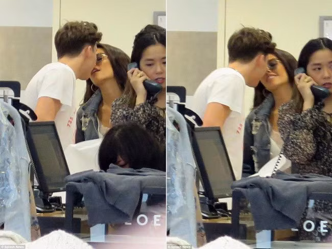 Brooklyn và Madison còn bị bắt gặp khóa môi tại một cửa hàng ở Los Angeles. Ảnh: Splash News