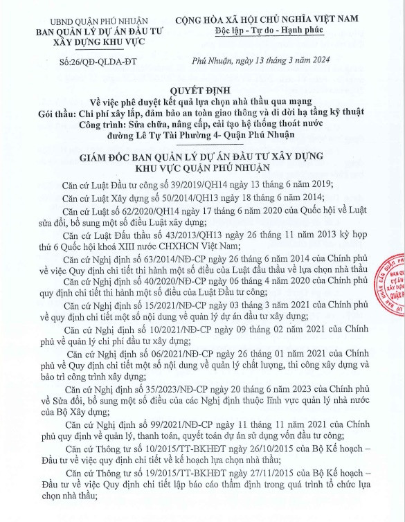 TP HCM: Dich vu cong ich Phu Nhuan 1 ngay trung 2 goi thau