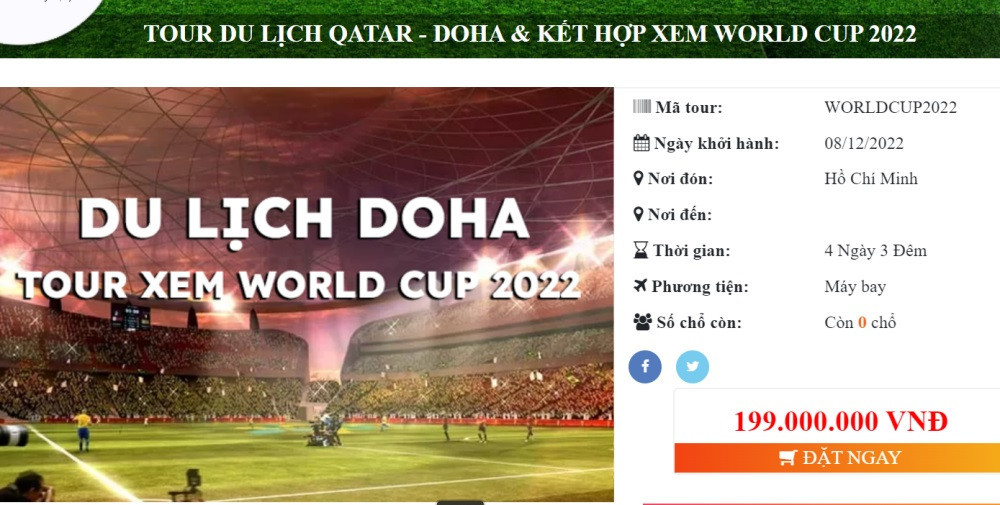 Gia hon nua ty, tour du lich tien xem World Cup 2022 van dat khach