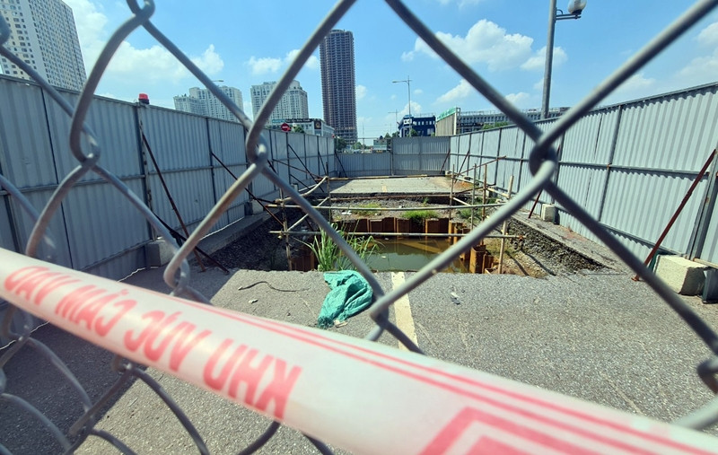 Không có dấu hiệu của việc thi công hạng mục công trình tại thời điểm phóng viên ghi nhận.