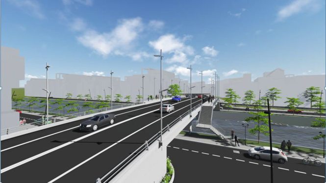 Theo Sở GTVT TP.HCM, nếu đề xuất được thông qua, trong năm nay, dự án sẽ được lập, phê duyệt báo cáo nghiên cứu khả thi và thanh toán chi phí thực hiện cho nhà đầu tư. (Phối cảnh cầu Tân Kỳ - Tân Quý).