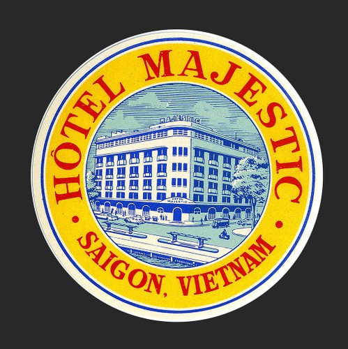 Một mẫu nhãn hành lý khác của khách sạn Majestic Sài Gòn.