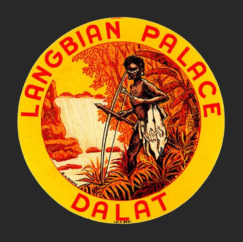 Nhãn hành lý của khách sạn Langbian Palace, nay là khách sạn Dalat Palace ở thành phố Đà Lạt.