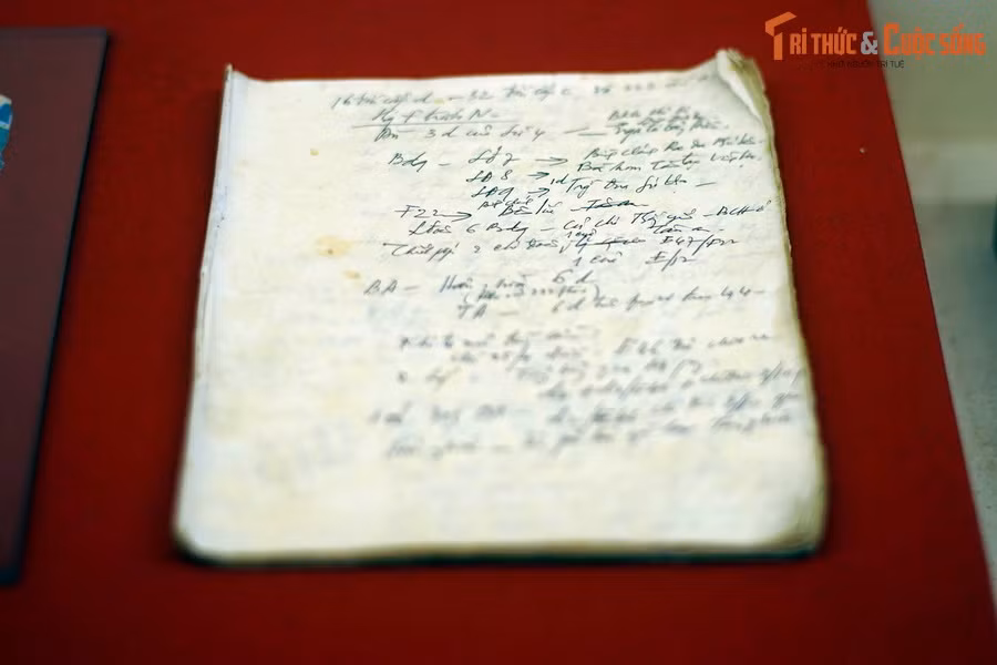 Sổ ghi chép của đồng chí Lê Xuân Lưu, Chính ủy Đoàn 232, dùng ghi chép tình hình chiến đấu của Đoàn trong Chiến dịch Hồ Chí Minh.