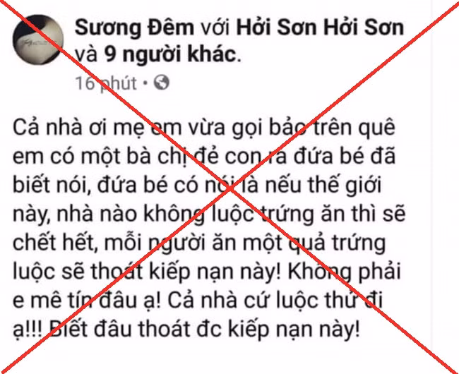 Khai nhận với công an, chị Lả cho biết, thông tin thất thiệt trên được mẹ nói khi gọi điện thoại. Bản thân nhận thức cho rằng thông tin như thế là đúng nên chia sẻ với mong muốn cảnh báo với người thân, bạn bè để tránh rủi ro không có động cơ mục đích về chính trị.