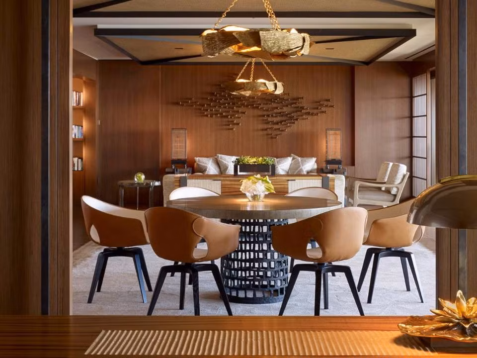 Phòng ăn với sức chứa 6 người.