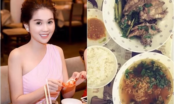Bằng chứng cho thấy người đẹp Ngọc Trinh là người cực kì "dễ nuôi". Đặc biệt hơn cả, nhiều người sẽ không thể tin được Ngọc Trinh lại ăn cơm cùng 2 món: thịt chuột hấp xả và canh mì tôm. Miêu tả về bữa cơm này, Ngọc Trinh gói gọn trong 4 từ: "Ngon kinh khủng khiếp".