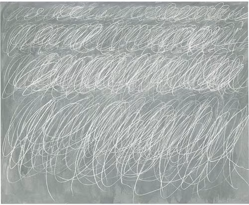 Bức “Untitled” (1970) của họa sĩ Cy Twombly, có giá 69,6 triệu USD. Họa sĩ người Mỹ Edwin Parker Twombly Jr. được biết đến với tác phẩm nghệ thuật trông như bức vẽ nguệch ngoạc có giá trị cực lớn. Bức “Untitled” đã giúp họa sĩ thiết lập kỷ lục khi nó được bán với giá 69,6 triệu USD trong buổi bán đấu giá của nhà đấu giá Christie vào năm 2014.