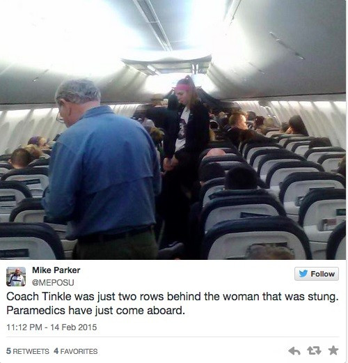 Tháng 2/2015, một con bọ cạp bất ngờ cắn vào tay một phụ nữ ngay khi chuyến bay từ Los Angeles đi Portland (Mỹ) chuẩn bị cất cánh. Máy bay đã phải quay lại để nhân viên y tế kiểm tra vết thương cho hành khách. Người phụ nữ này sau đó không trở lại máy bay.