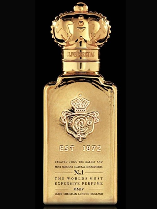 Hương thơm của Clive Christian No 1 là sự tổng hòa của vani, gỗ đàn hương, cam bergamot và ngọc lan tây, đựng trong chai có đính kim cương 1,3 carat cùng vòng cổ bằng bạc nạm vàng 24 carat.
