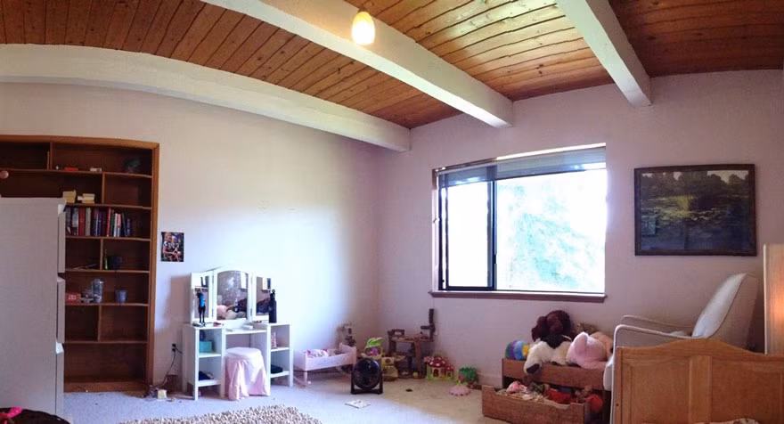 Căn phòng ngủ của con gái anh Radamshome, trước khi anh biến nó thành một nhà cây thần tiên.