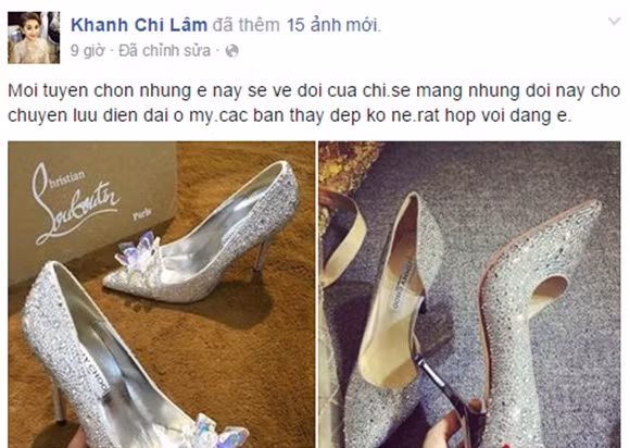 Cô thường khoe" trên trang cá nhân "chiến tích" mua sắm hàng loạt giày hiệu của mình.