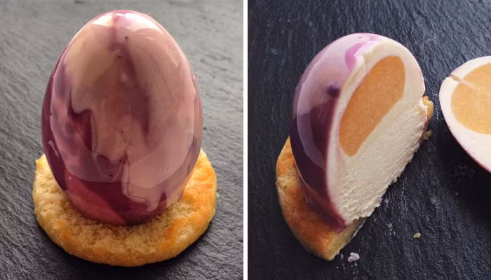 Ngay cả bên trong chiếc bánh cũng hấp dẫn.