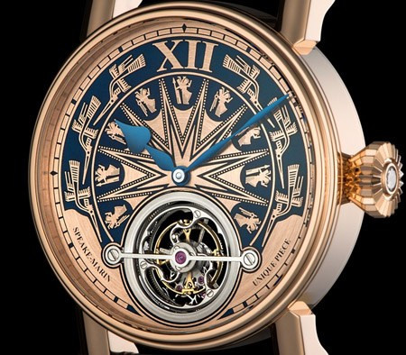 Chiếc đồng hồ đặc biệt khắc họa tiết trống đồng là bộ sưu tập thứ hai của Peter Speake Marin, nghệ nhân chế tác đồng thời là Chủ tịch hãng đồng hồ Speake Marin (Thụy Sĩ) lấy cảm hứng từ các họa tiết Trống đồng Đông Sơn.