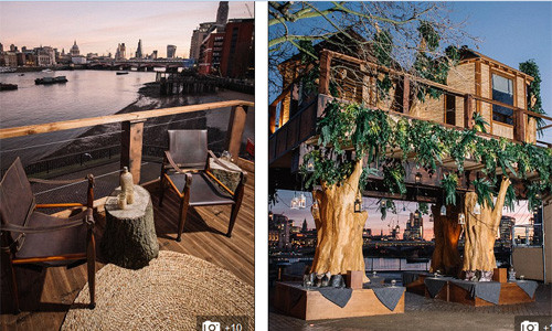 Từ ban công rộng rãi, du khách có thể ngắm cảnh Mặt trời lặn thơ mộng ngay giữa lòng Thủ đô London.