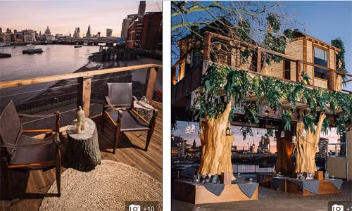 Từ ban công rộng rãi, du khách có thể ngắm cảnh Mặt trời lặn thơ mộng ngay giữa lòng Thủ đô London.