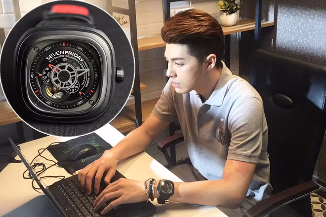 Trong một cảnh quay khác, Noo đeo đồng hồ hiệu SevenFriday P3/0 giá 27 triệu đồng cùng set vòng tay.