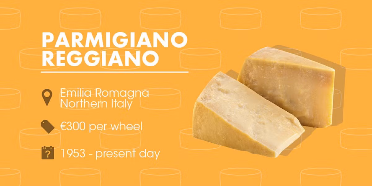 Phô mai Parmesan: Phô mai Parmesan ở Italy (có thể dùng để thế chấp ngân hàng). Nó được dùng từ năm 1953 tới nay. Ngân hàng Italy Credito Emiliano chấp nhận phô mai Parmesan như tài sản thế chấp cho các khoản vay để hỗ trợ các nhà sản xuất phô mai trong thời kỳ suy thoái.