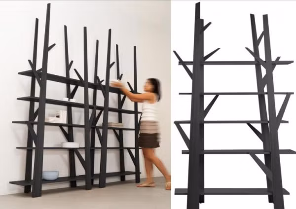 Chiếc kệ giống như những khóm cây ghép lại chắc chắn.