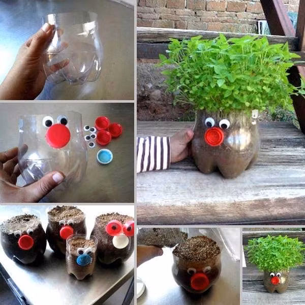 Một vài hình ảnh gợi ý để tự chế chậu trồng cây xinh xắn.