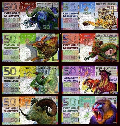 Bộ tiền 12 con giáp độc lạ của Numismas.