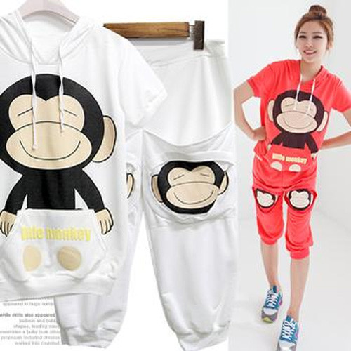 Bộ ngủ in hình chú khỉ ngộ nghĩnh đáng yêu.