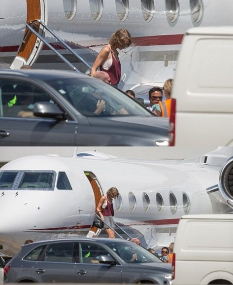 Taylor Swift di chuyển bằng chiếc Falcon 50.