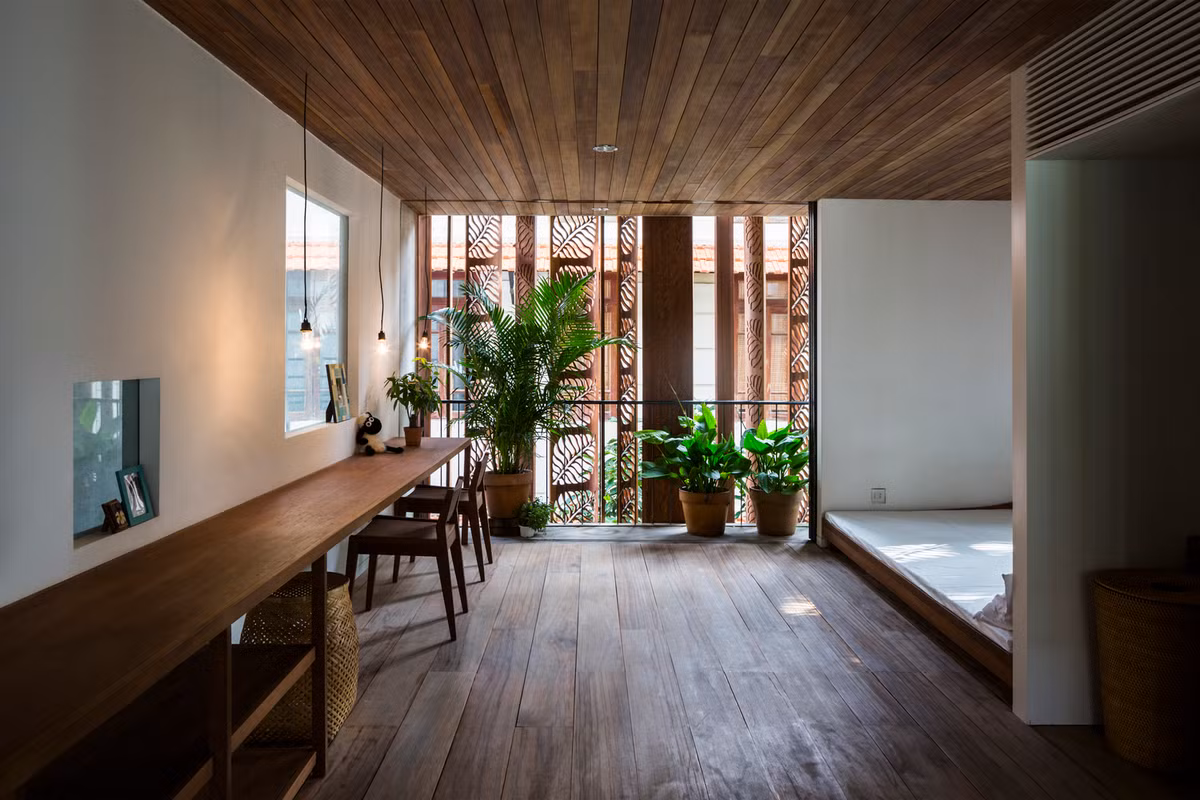 Không gian nghỉ ngơi trong nhà thoáng đãng.