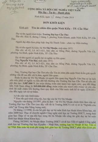 Nhà trường khởi kiện tiến sĩ Nhuận.