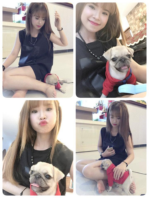 Nữ ca sĩ sinh năm 1990 còn nuôi thêm một chú cún cưng trong nhà.