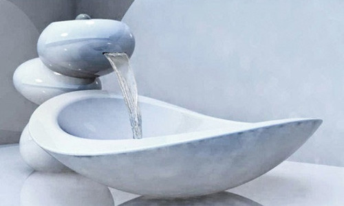 Thiết kế độc đáo chiếc bồn rửa mang đến cảm giác sang chảnh, lạ mắt.